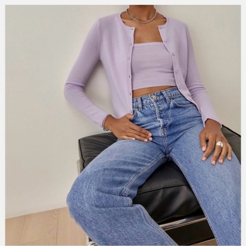 Reformation Lavender Cardigan and Crop Top Set